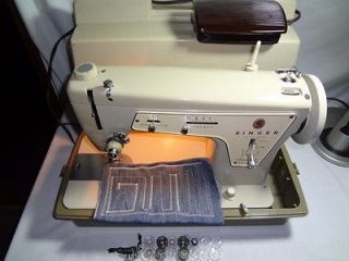 SINGER 237 VTG SEWING MACHINE IN CASE RUNS AND LOOKS GREAT INDUSTRIAL 