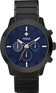 Fossil Blue Chronograph Dial Stainless Steel Mens Watch FS4606