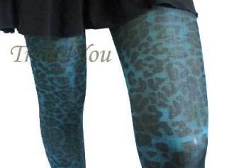 Beautiful New Teal Shimmer Spandex Leopard Tights