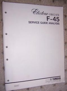 1984 Yamaha Electone F 45 Organ Service Guide Book E
