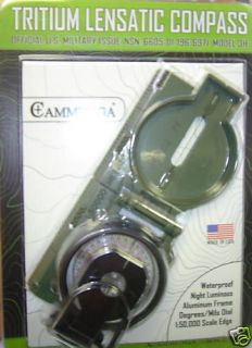 CAMMENGA TRITIUM COMPASS with 7 MICRO LIGHTS US MILITARY SHOCK PROOF 