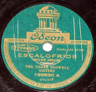 THE THREE BOSWELL SISTERS ESCALOFRIOS Argentina 78