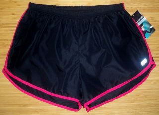 Marika NEW Womens L Black Pink Lined Running Athletic Training Shorts 
