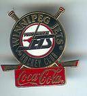 Winnipeg Jets NHL Hockey Coca Cola Lapel Pin, RARE 