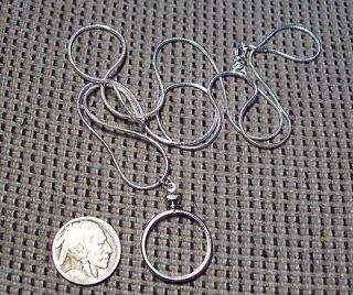 Coin Bezel Blank Necklace Great for Hobo Nickel or 5 Cent Buffalo 