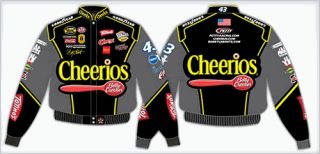   Size Small 4XL Cheerios Black Gray 43 NASCAR Jacket Coat Jh Design