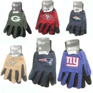 NFL Jersey Gloves with Rubber Dot Palm Grip   Assorted Play Off Teams