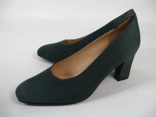 NINA Emerald Green Satin Pumps Heels Shoes Sz 8.5