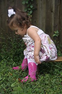 CUTE INFANT/TODDLER COWBOY BOOT TIGHTS, PINK BOOTZIES, SZ 6 18 MOS 