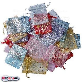   50/100 pcs Organza Jewelry Gift Pouch Bags Mixed Color 7x9cm 3X4 Inch