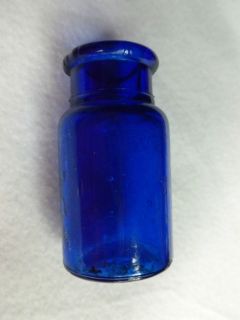 Antique Cobalt Miniature Medicine Bottle 2 1/2 Tall H24 On Bottom 