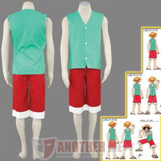   Me™ One Piece Green Monkey D. Luffy Cosplay Halloween Costume ANIME