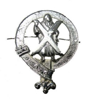   Circular Mounted Chrome Saint Andrew Glengarry/Balm​oral Cap Badge