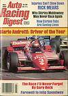 1985 Auto Racing Digest Mario Andretti   Driver of the Year Cover