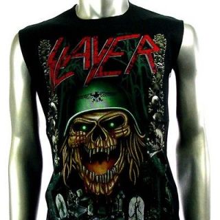 Sz M Slayer Sleeveless T Shirt Tank Top Biker Men Rock Punk Band KB9