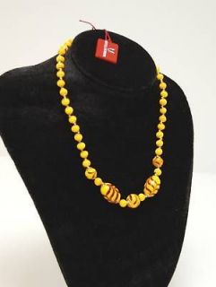 ANTICA MURRINA yellow & brown swirl Necklace *NEW* 020