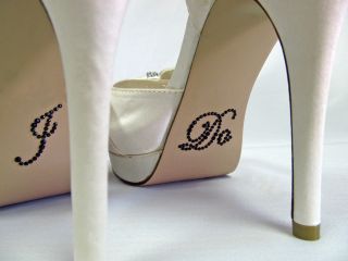 Black Crystal I DO Wedding Shoe Stickers for Bridal Shoes Rhinestone 