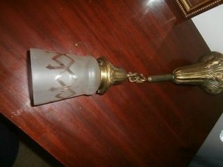 antique brass art deco early 1900s ceiling light fixture w/ Bryant 