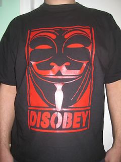 DISOBEY T shirt Anon ANONYMOUS Guy Fawkes OCCUPY 99% TOP QUALITY!