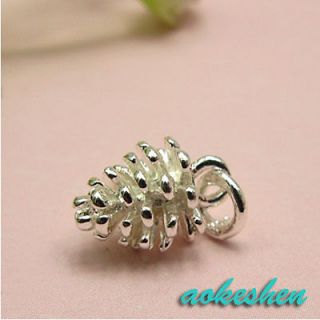 1pc 8*9mm 925 Sterling Silver Pine Nut Charms Beads Pendants Necklace 