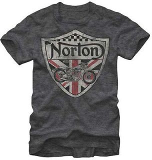 Norton Motorcycles Logo Shield Crest Vintage Style Adult T Shirt Tee