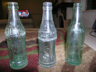 Coca Cola Soda Water Bottles Antique Vintage Square Bottle