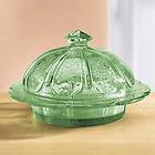   Depression style glass Hobnail Butter Dish retro vintage look new