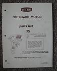 1958 35 HP West Bend Outboard Motor Parts Manual Catalog Model 35841 