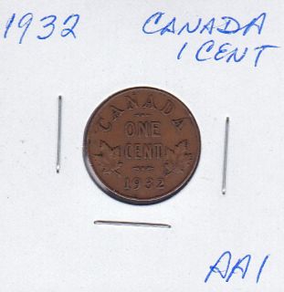 1932 Canada 1 Cent World Coins