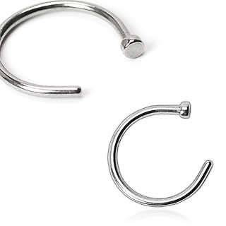   Stainless Steel Nose Hoop Ring Ears Tragus Lip Nostril Loop Ring
