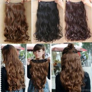 Women Long Korea clip in on Hair Extensions Straight/Curly wavy Hair 