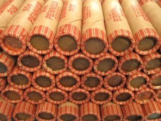 Old Unsearched Wheat Penny Rolls Set US Coin Lot