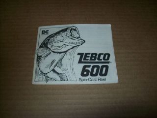 1978 ZEBCO 600 Spincast Reel Instruction Booklet (Original)