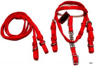 Newly listed Red Poly Nylon Full Horse Bridle Horse Tack