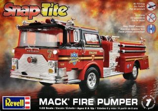 Revell X Monogram Mack Fire Truck Pumper model kit 1/32