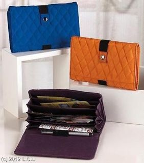 QUILTED COUPON ORGANIZER WALLET W/6 SEPARATE COMPARTMENTS SNAP CLOSE 