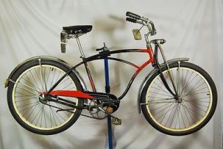 Vintage Schwinn Black Phantom balloon tire bicycle bike skiptooth red 