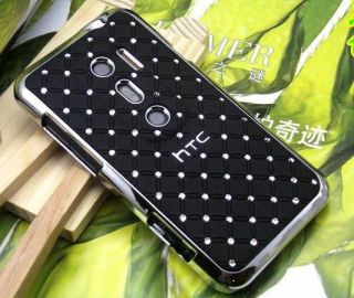 Black Luxury Diamond Star Shell Hard Back Cover Case For HTC EVO 3D