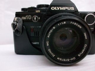 OLYMPUS OM10 OM 10 SLR Camera 50MM F1.8 F. ZUIKO LENS and case