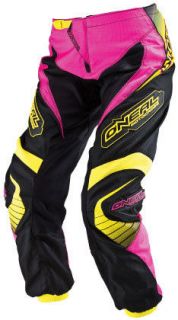 ONeal Element Motocross Pants Black Pink Ladies Size 13 / 14 ATV Dirt 