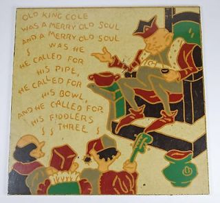 Vintage Armstrong Linoleum Old King Cole Nursery Rhyme Board 1930s