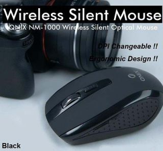   Wireless Silent 5 Button Optical Mouse DPI Adjustable Noiseless Black