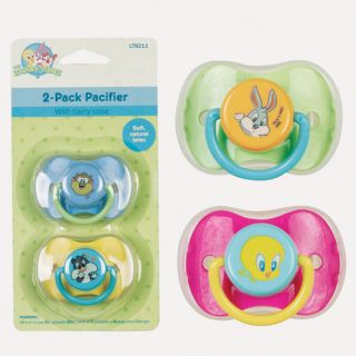 BABY LOONEY TUNES 2 Pack Pacifier with Carry Case NIP