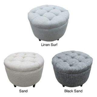 round tufted ottoman in Ottomans, Footstools & Poufs