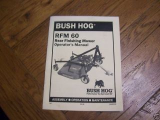 Bush Hog RFM60 Operators Manual Rear Finishing Mower