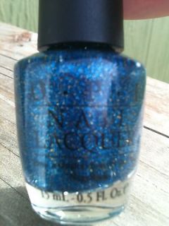 OPI nail polish alice in wonderland ABSOLUTELY ALICE blue glitter VHTF 