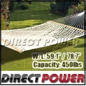 Extra Wide 59 Swing Outdoor Cotton Rope Double Hammock Bed 450lb Cap 