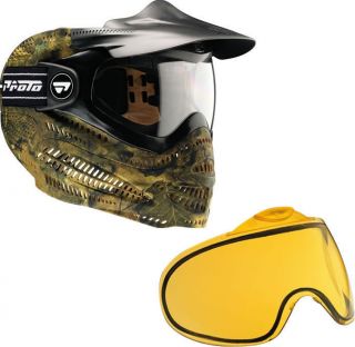 Proto Switch EL Paintball Mask/Goggle   Camo + Yellow Thermal 