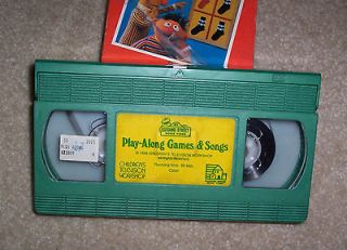 Vintage Sesame Street Play Along Games & Songs VHS Tape Sing VCR 1986