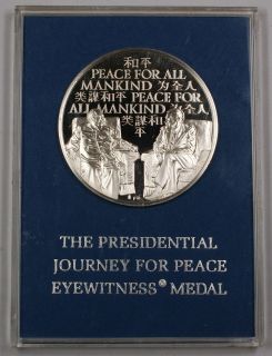 The Presidential Journey for Peace Eyewitness Medal, Sterling Silver 
